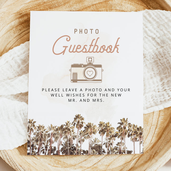 NANI Retro Hawaii Beach Wedding Photo Guest Book Sign