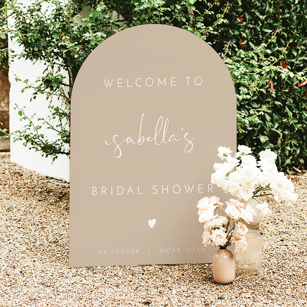 INDIE Rustic Beige Bridal Shower Welcome Sign
