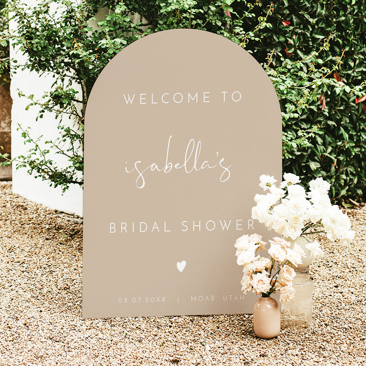 INDIE Rustic Beige Bridal Shower Welcome Sign