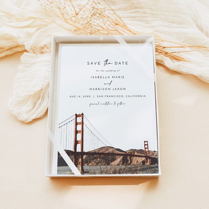 SAN FRANCISCO California Watercolor Wedding Save the Date Cards
