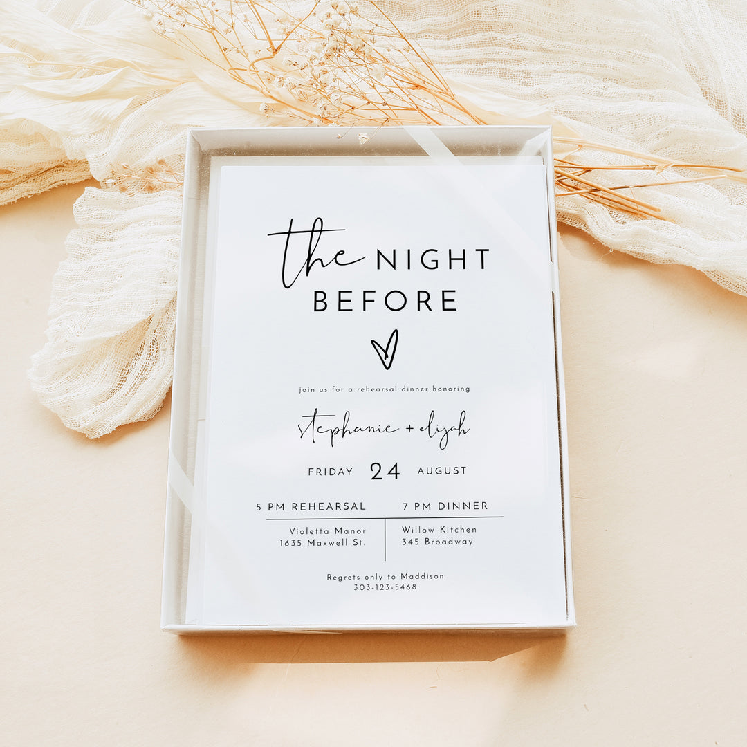 ADELLA The Night Before Modern Rehearsal Dinner Invitation