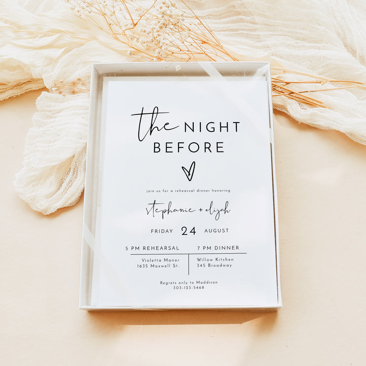 ADELLA The Night Before Modern Rehearsal Dinner Invitation