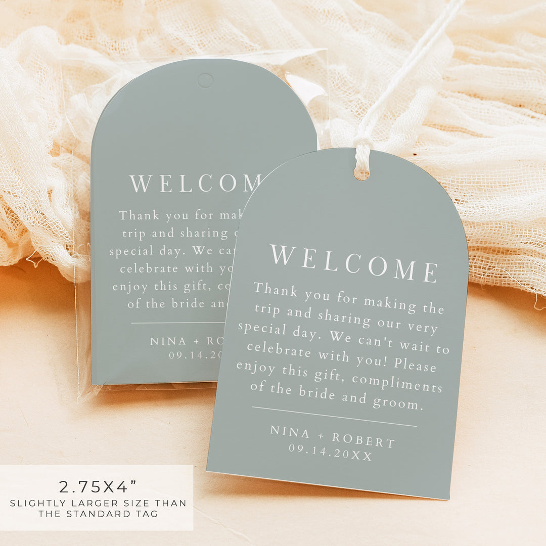 NINA Personalized Boho Arch Wedding Welcome Bag Gift Tags