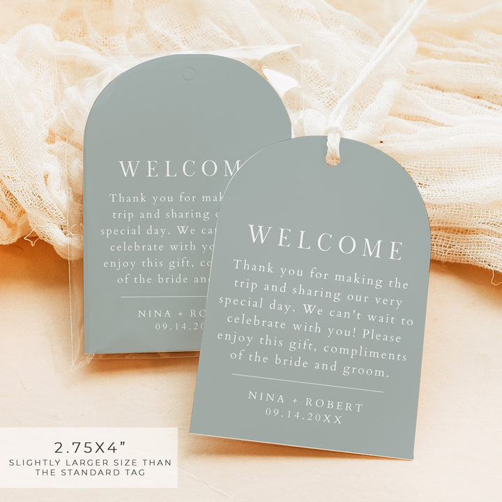 NINA Personalized Boho Arch Wedding Welcome Bag Gift Tags