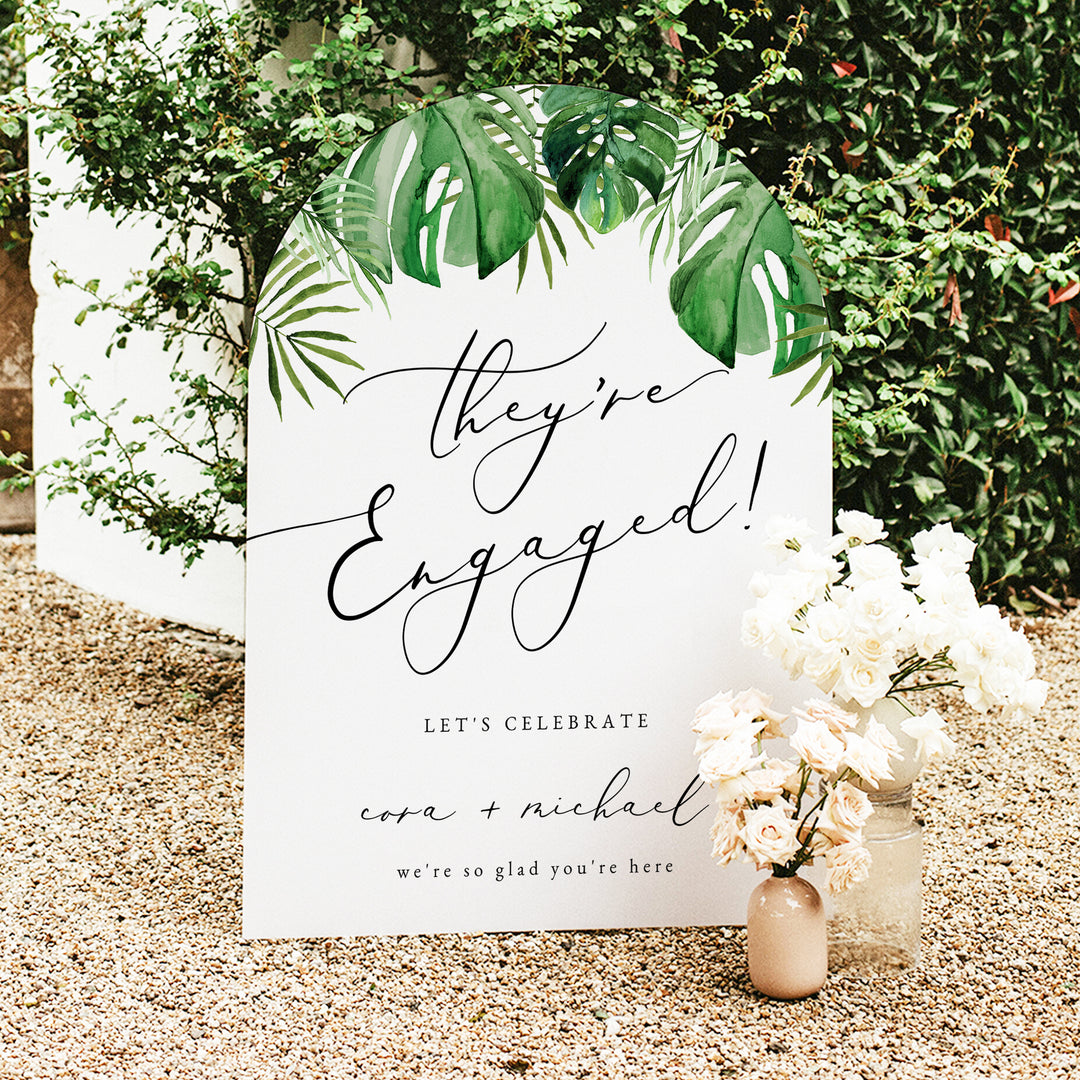 CORA They're Engaged Summer Engagement Party Welcome Sign