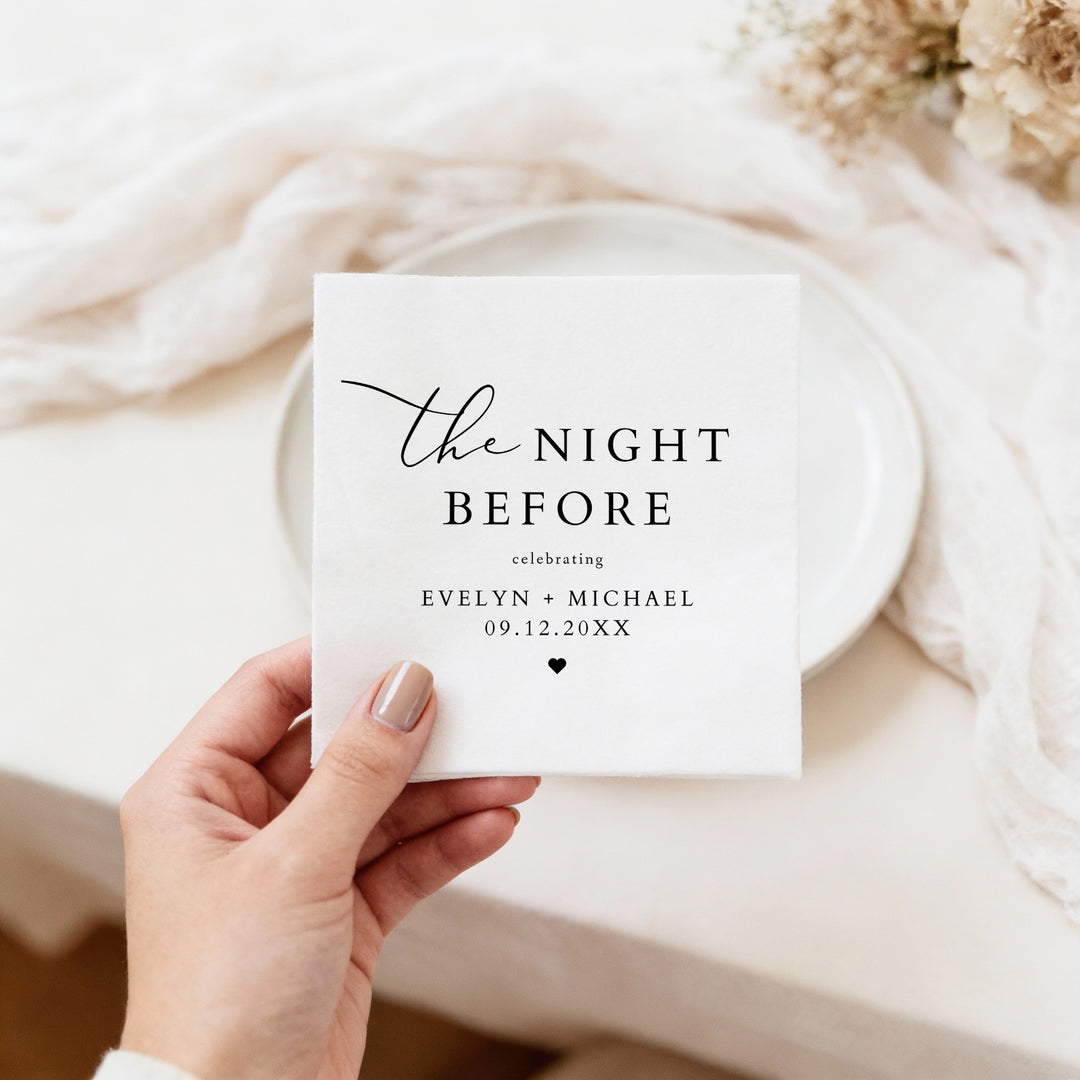 Evelyn The Night Before Wedding Rehearsal Dinner Napkins