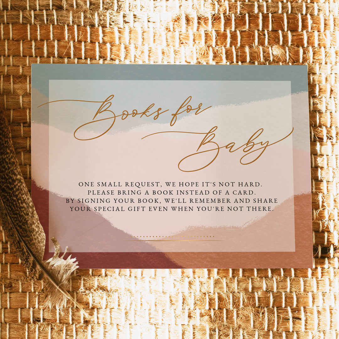 OPHELIA Boho Desert Baby Shower Books for Baby Card