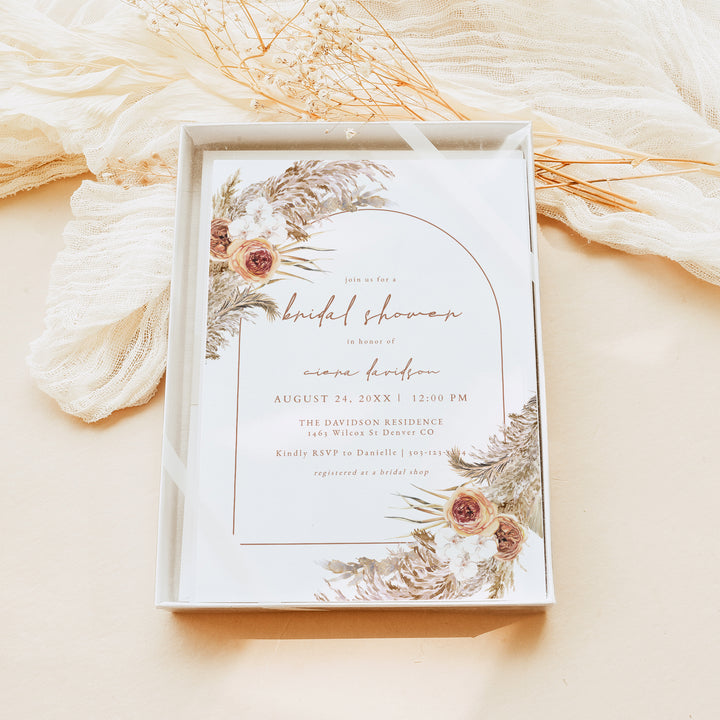 CIERA Rustic Fall Floral Bridal Shower Invitations