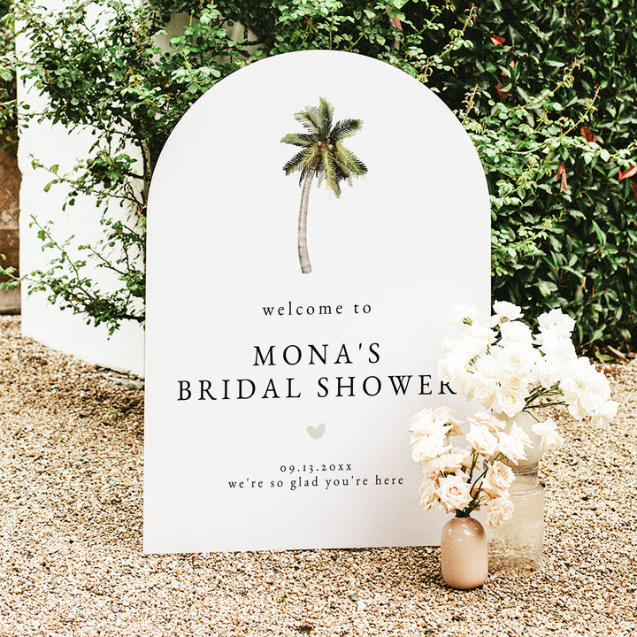 MONA Tropical Beach Bridal Shower Welcome Sign