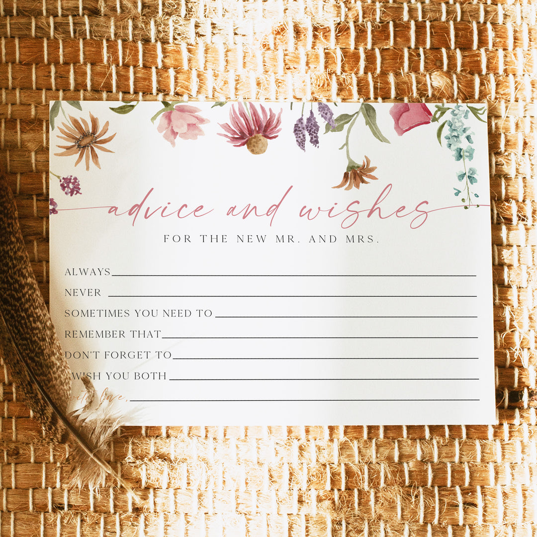CAMILLA Floral Newlywed Advice and Wishes Card