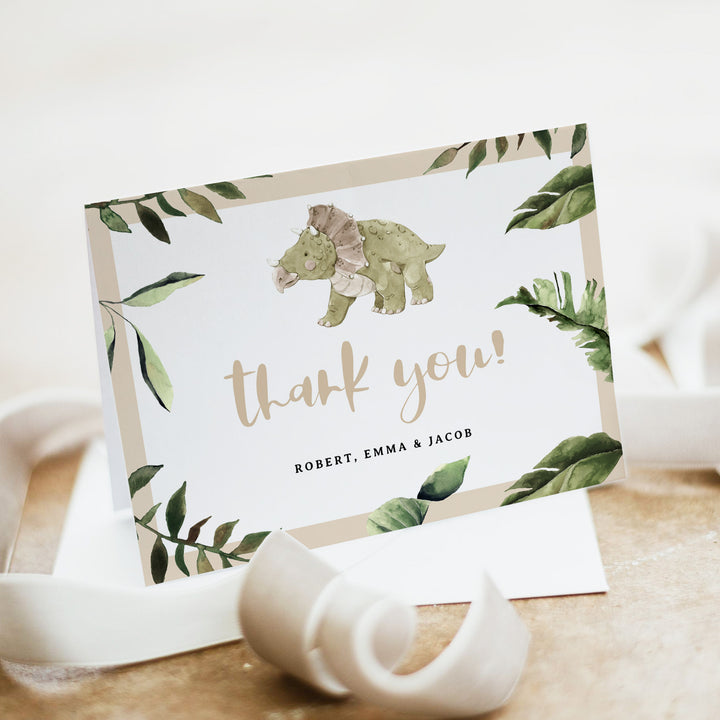 SPIKE Cute Watercolor Dinosaur Baby Shower Invitation Bundle