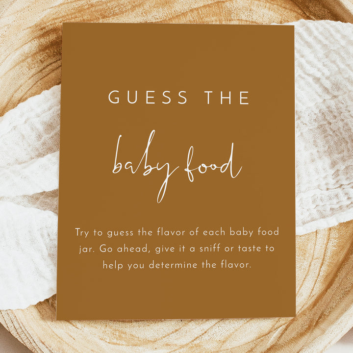 INDIE Guess the Baby Food Baby Shower Game Sign - Unframed
