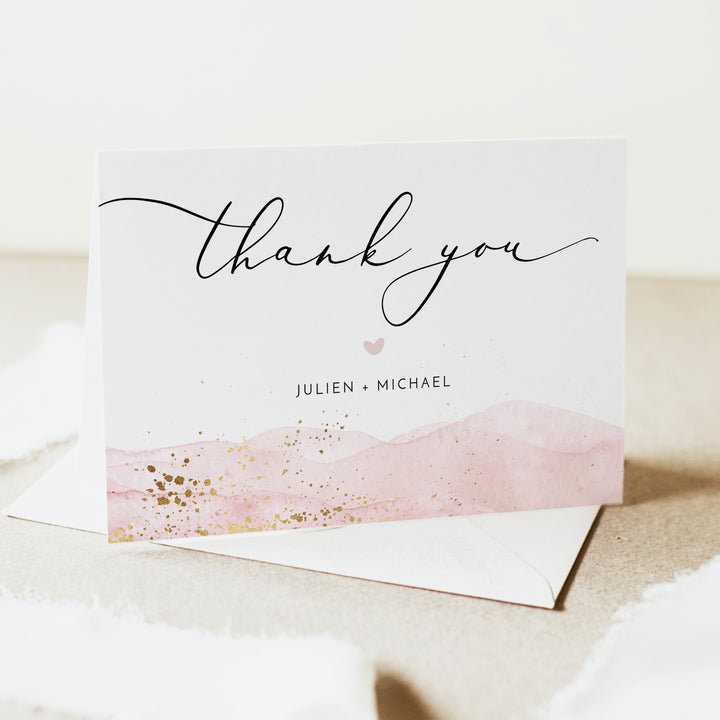 JULIEN Modern Boho Wedding Thank You Cards with Envelope