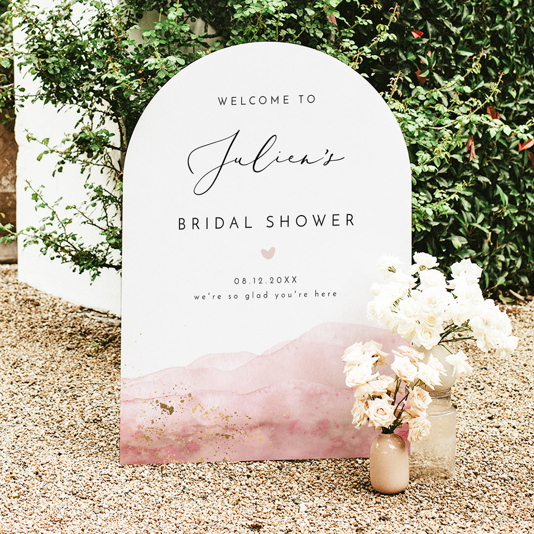 JULIEN Romantic Watercolor Bridal Shower Welcome Sign
