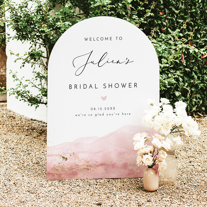 JULIEN Romantic Watercolor Bridal Shower Welcome Sign