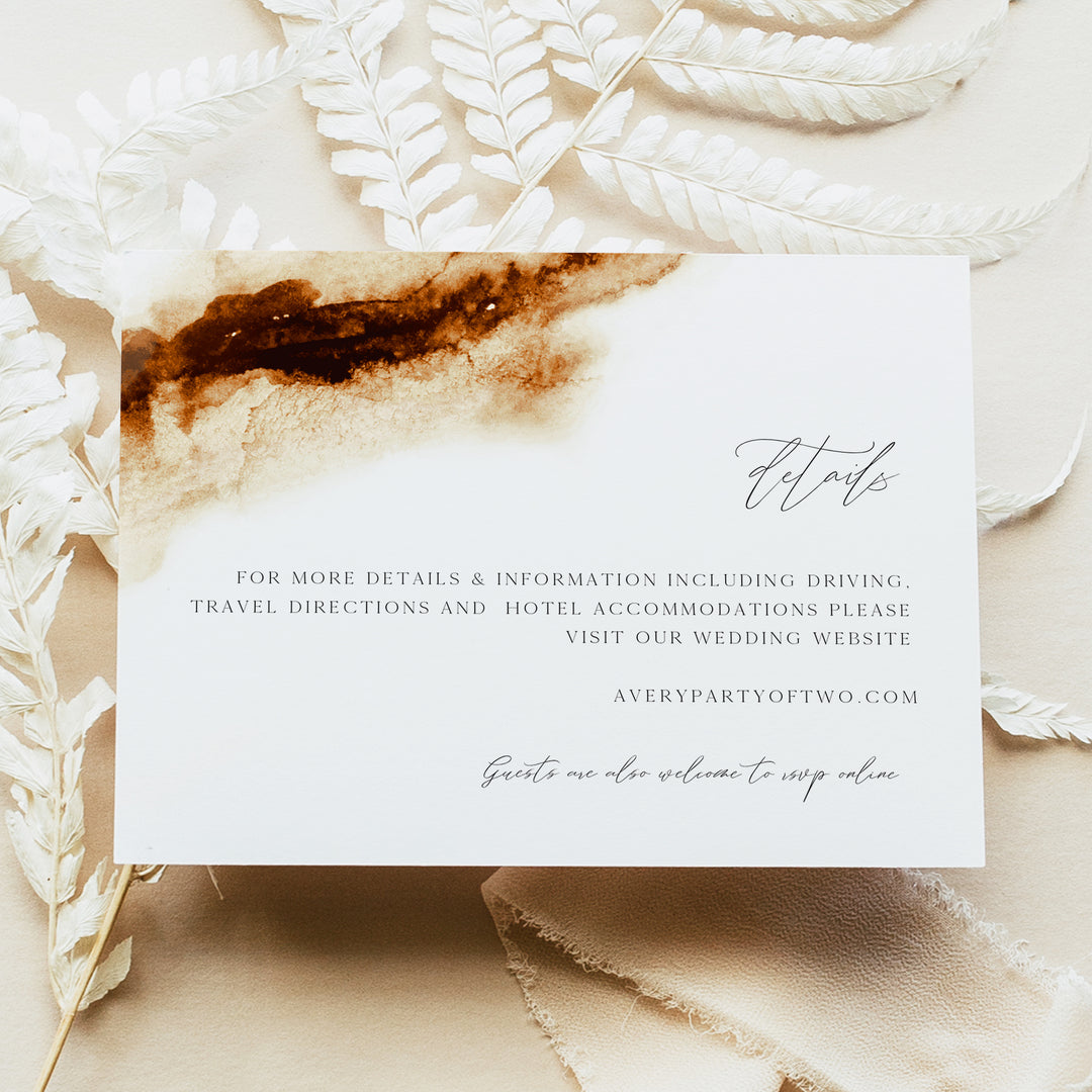 JAYLA Modern Rust Watercolor Photo Wedding Invitation Suite