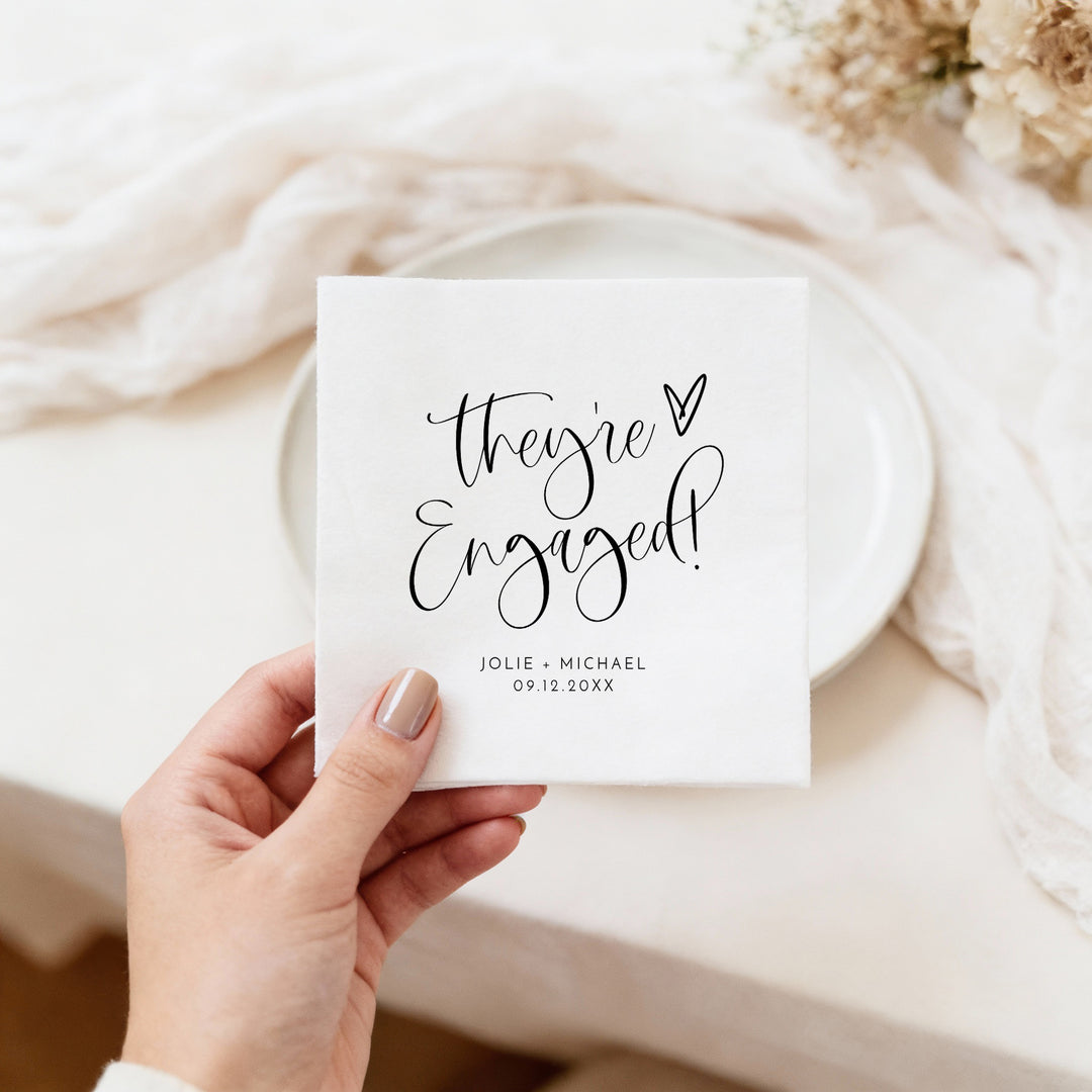 JOLIE They're Engaged Personalized Engagement Party Napkins