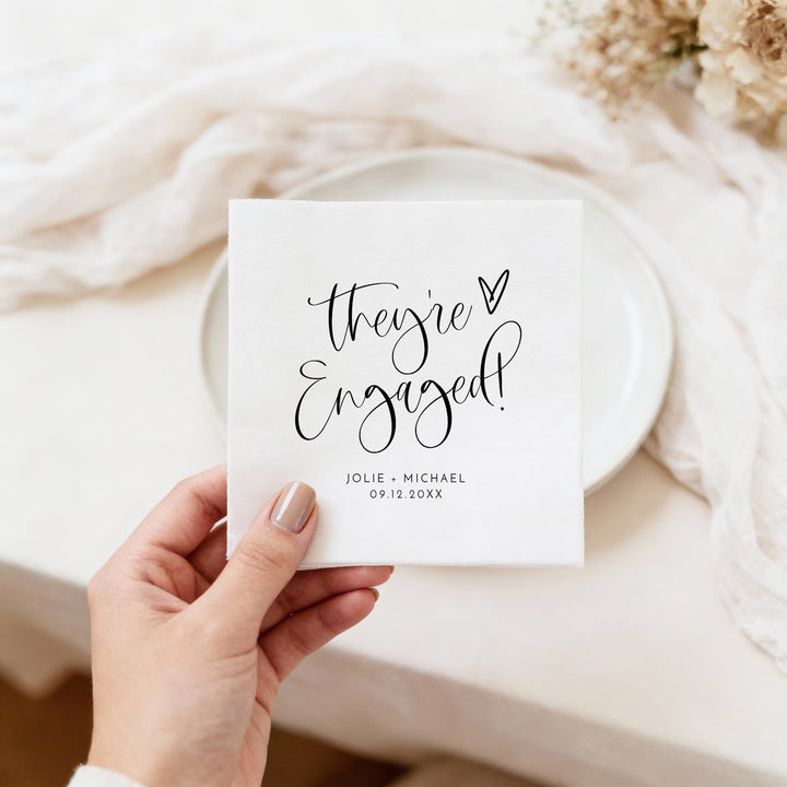JOLIE They're Engaged Personalized Engagement Party Napkins