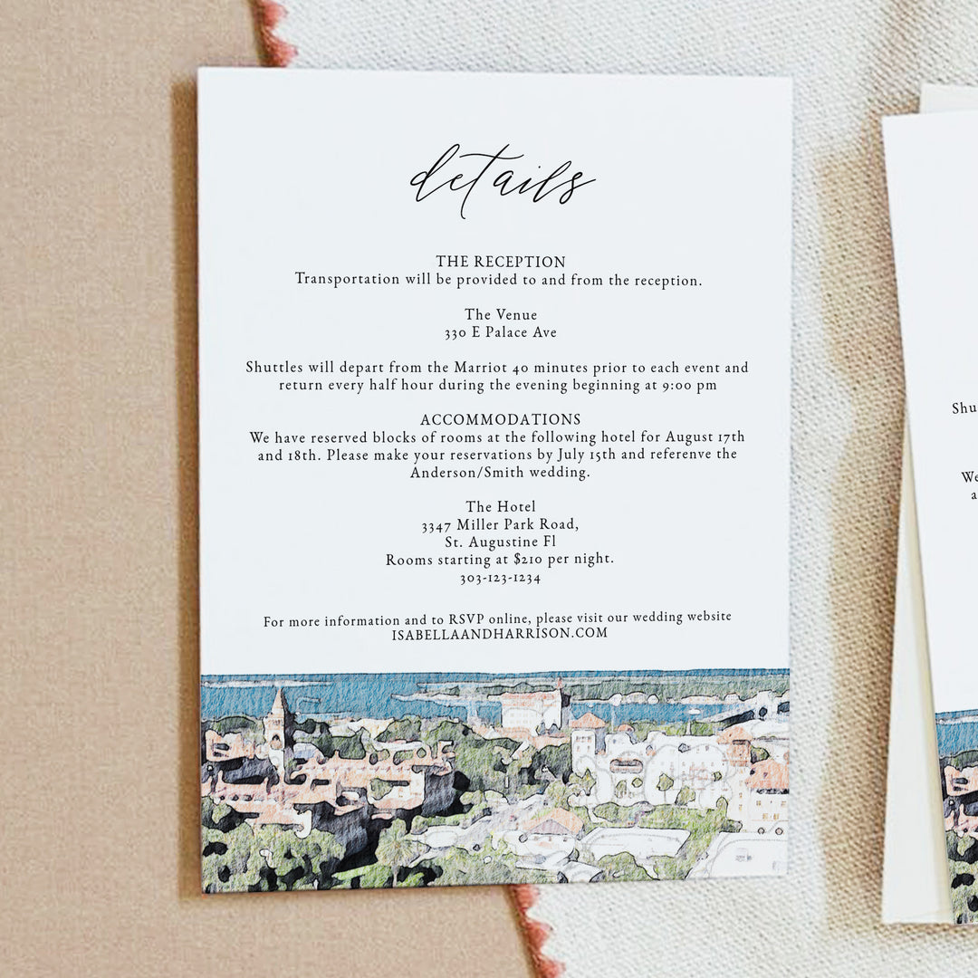 ST AUGUSTINE Florida Destination Wedding Invitation Suite