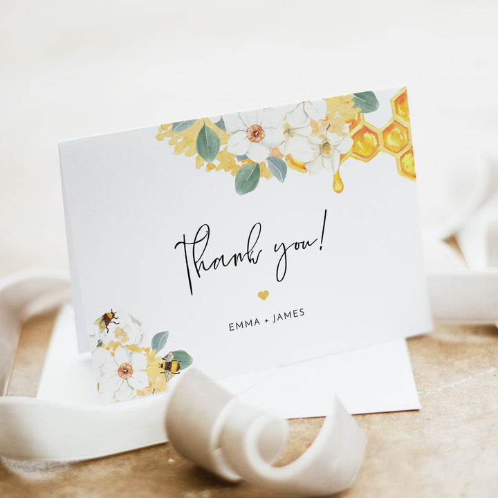 ROMY Sweet as Can Bee Boho Floral Baby Shower Invitation Bundle