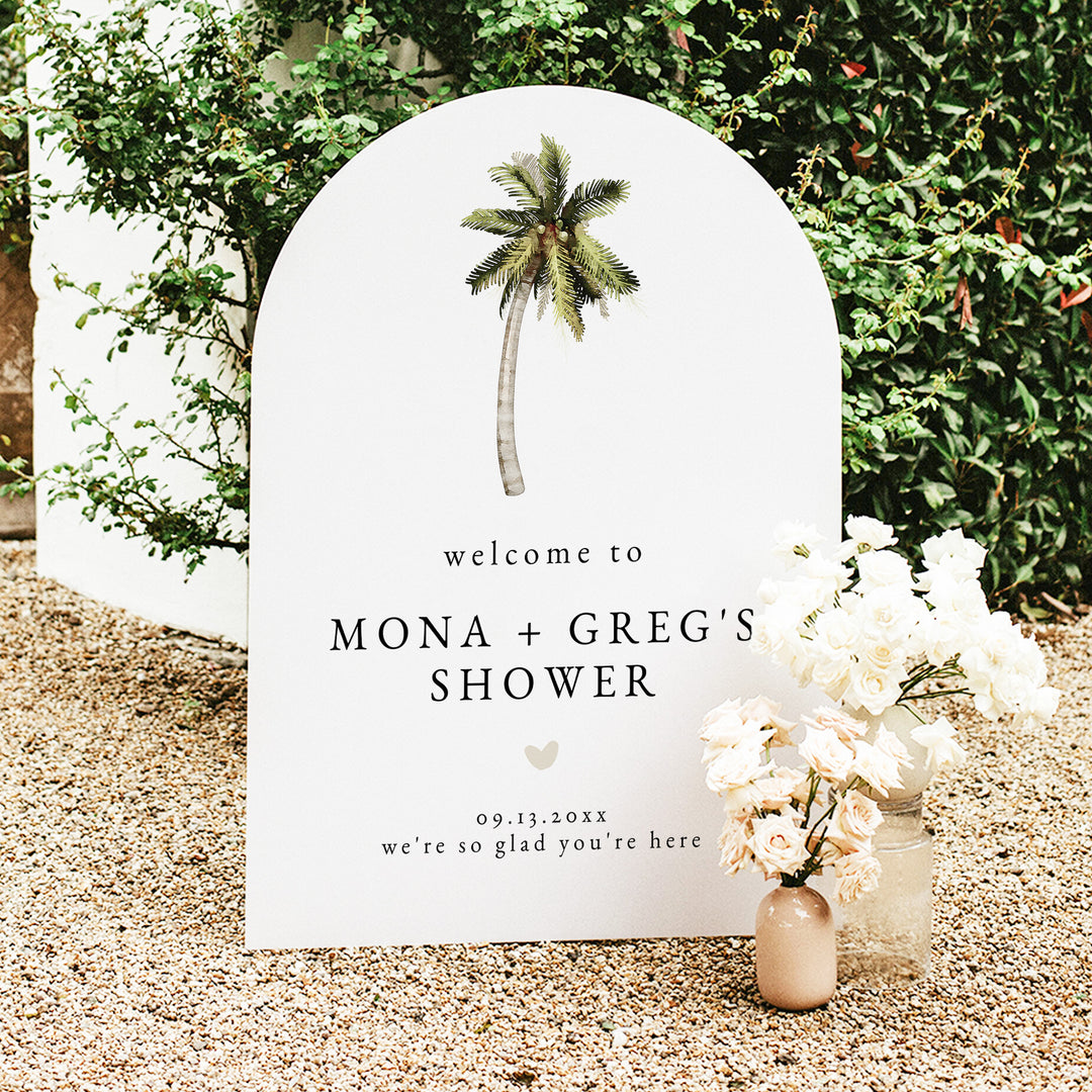 MONA Modern Tropical Couples Shower Welcome Sign