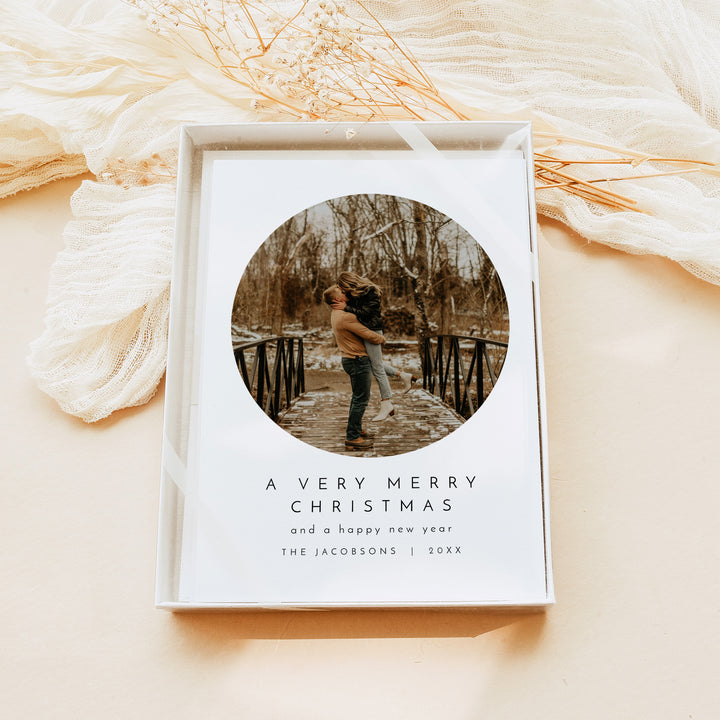 KENNEDY Personalized Merry Christmas Photo Greeting Card Set