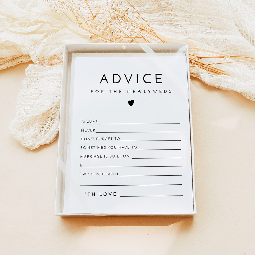 KENNEDY Advice for the Newlyweds Minimalist Wedding Advice Cards