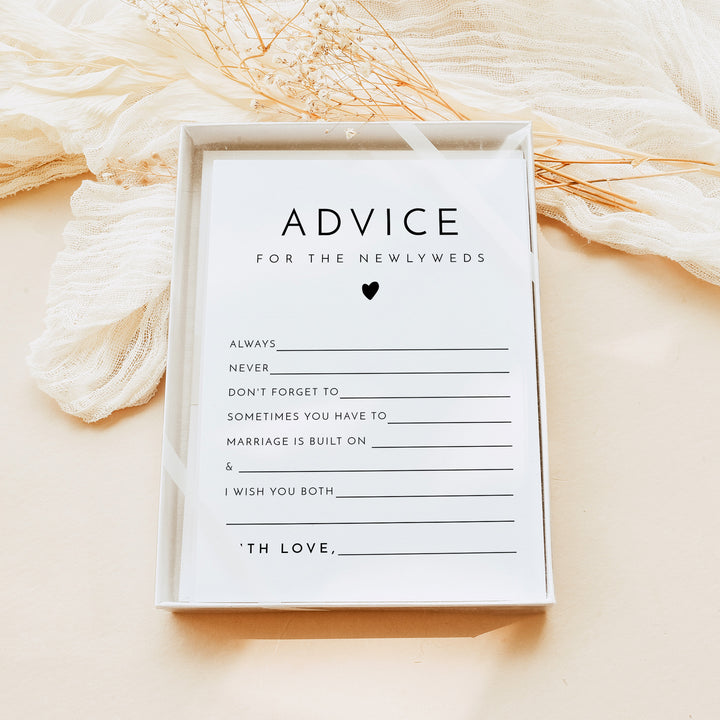 KENNEDY Advice for the Newlyweds Minimalist Wedding Advice Cards