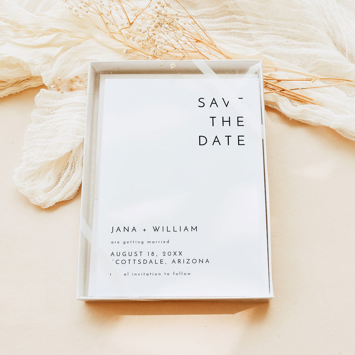 KENNEDY Minimalist Wedding Save the Date Invitations with Photo