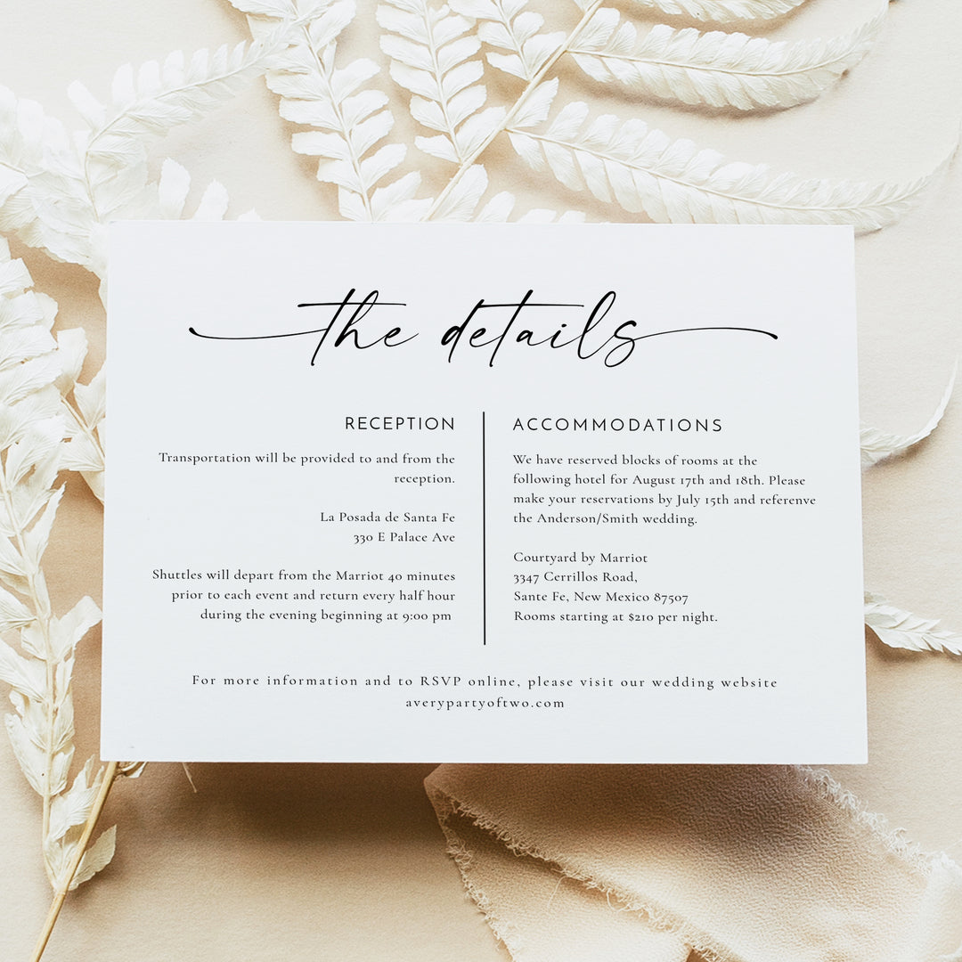 BLAIR Boho Wedding Invitation with Photo 3 Piece Suite