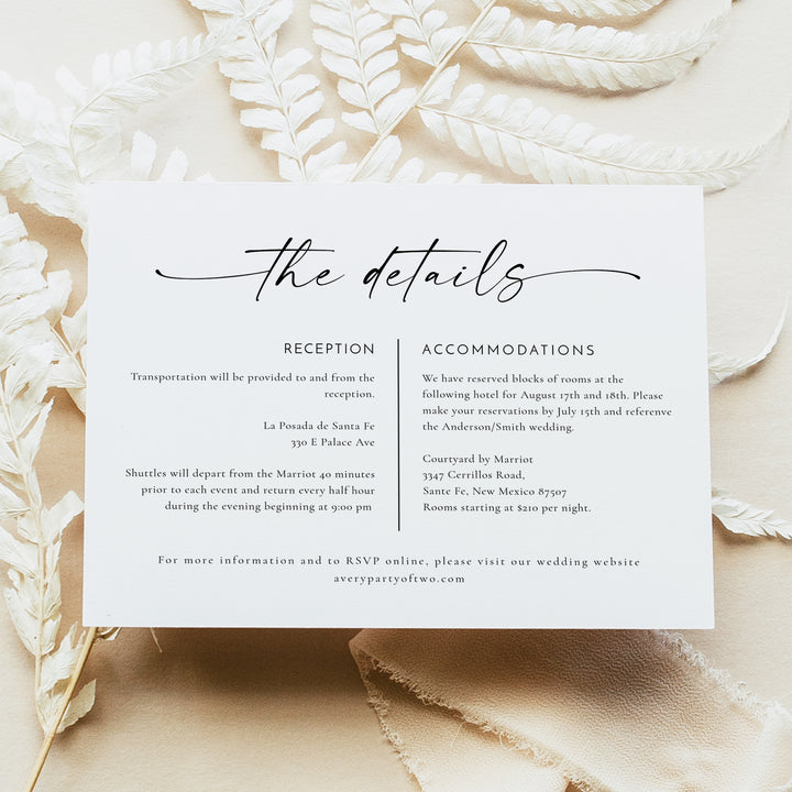 BLAIR Boho Wedding Invitation with Photo 3 Piece Suite