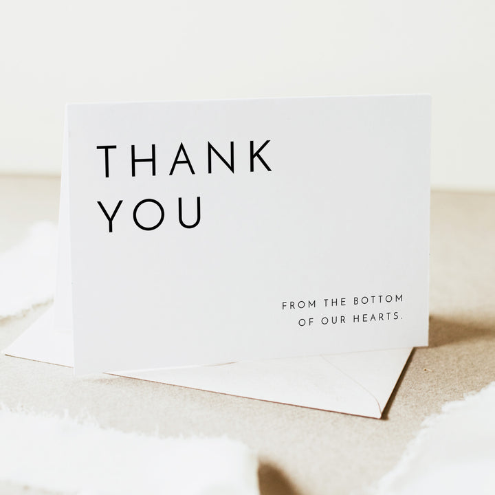 KENNEDY Modern Minimalist Wedding Thank You Cards