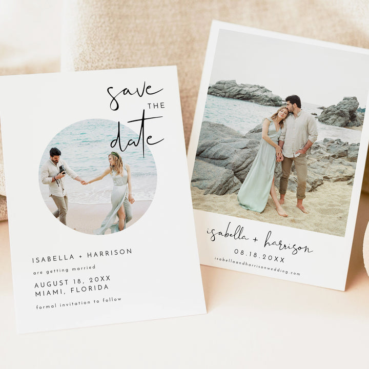 ADELLA Modern Wedding Save the Date Cards with Photo