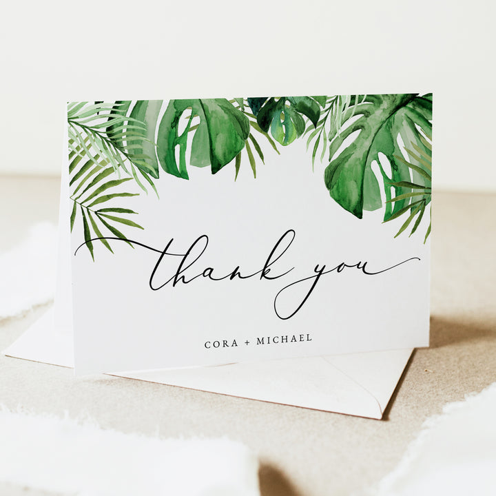 CORA Personalized Tropical Thank You Cards with Envelope