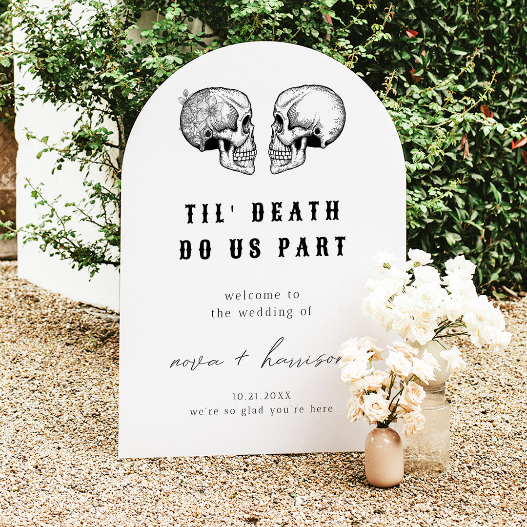 NOVA Til Death Do Us Part Halloween Wedding Welcome Sign