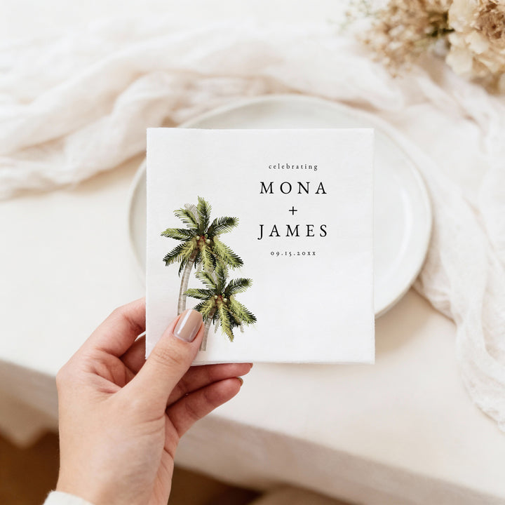 MONA Minimalist Tropical Island Wedding Napkins