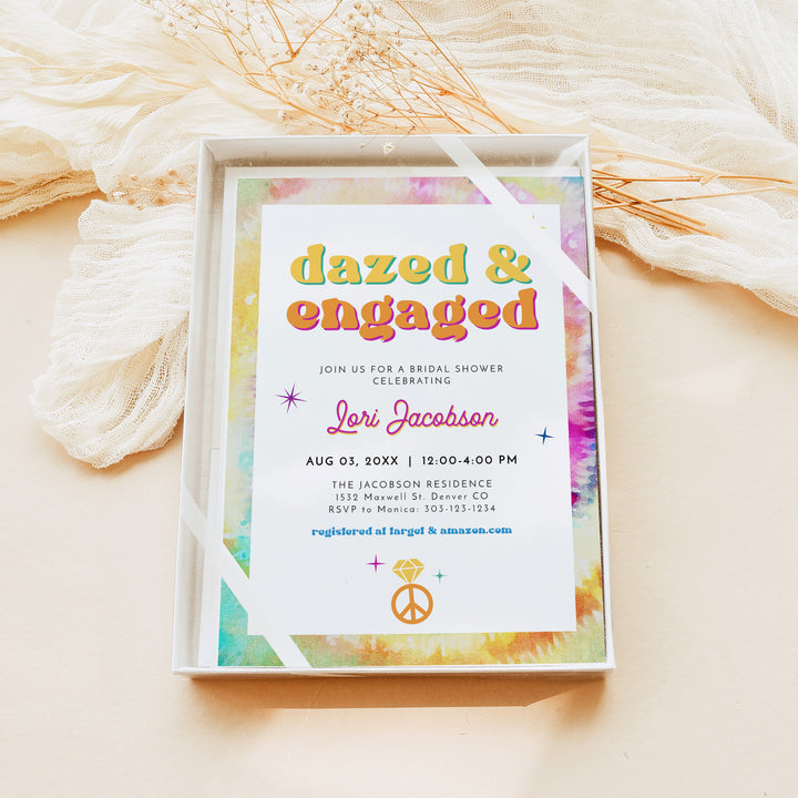 LORI Dazed and Engaged 70s Theme Retro Bridal Shower Brunch Invite