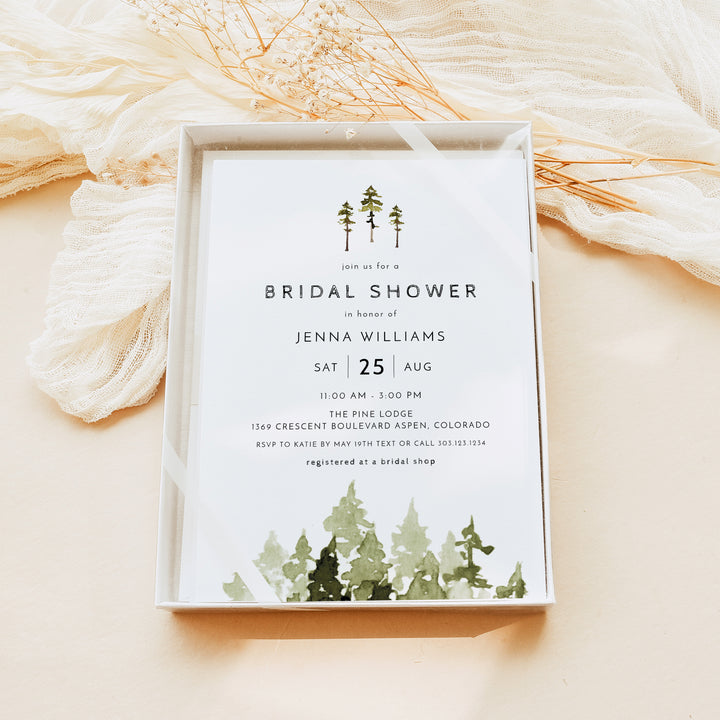 JENNA Simple Outdoor Bridal Shower Invitations