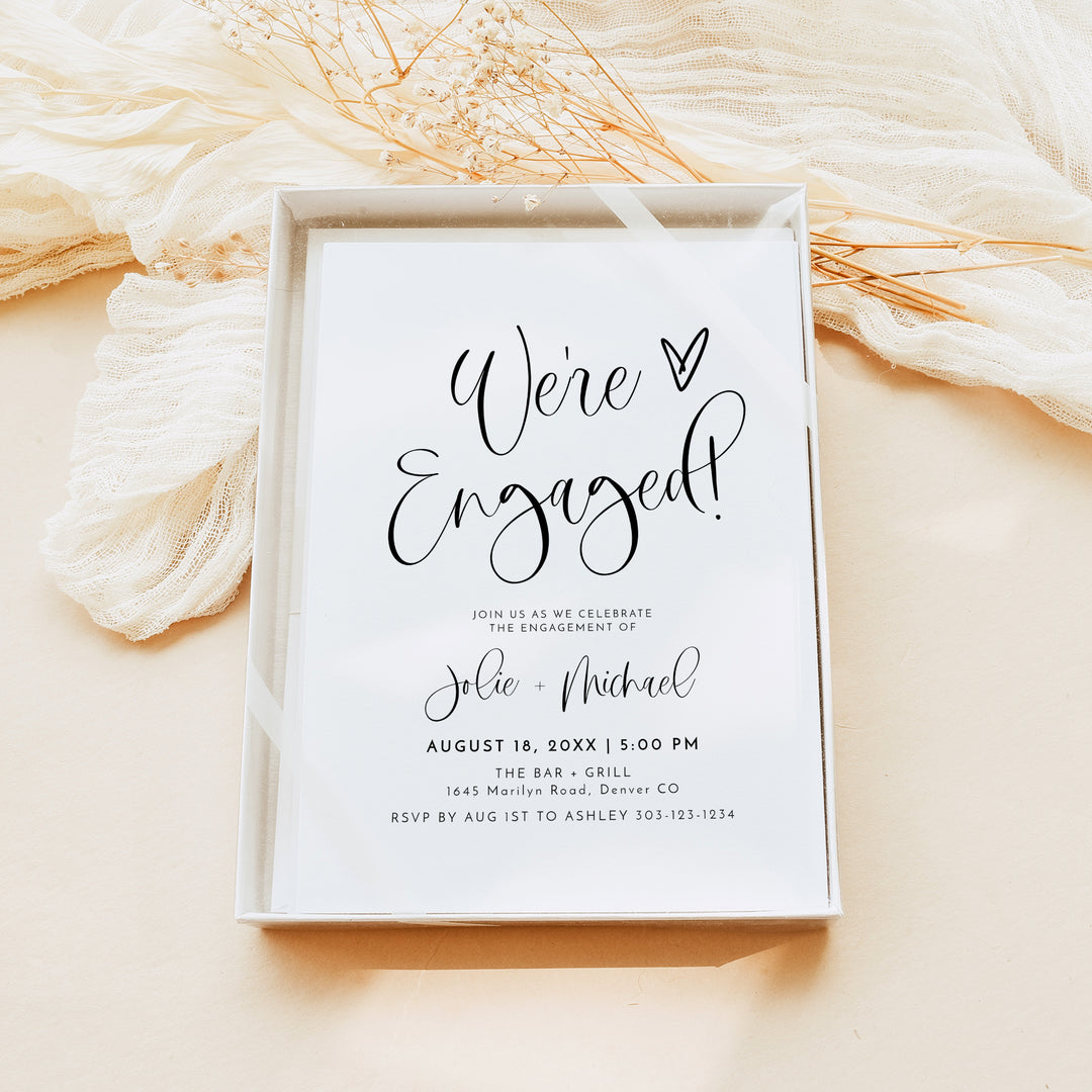 JOLIE We're Engaged Modern Bohemian Engagement Party Invitations