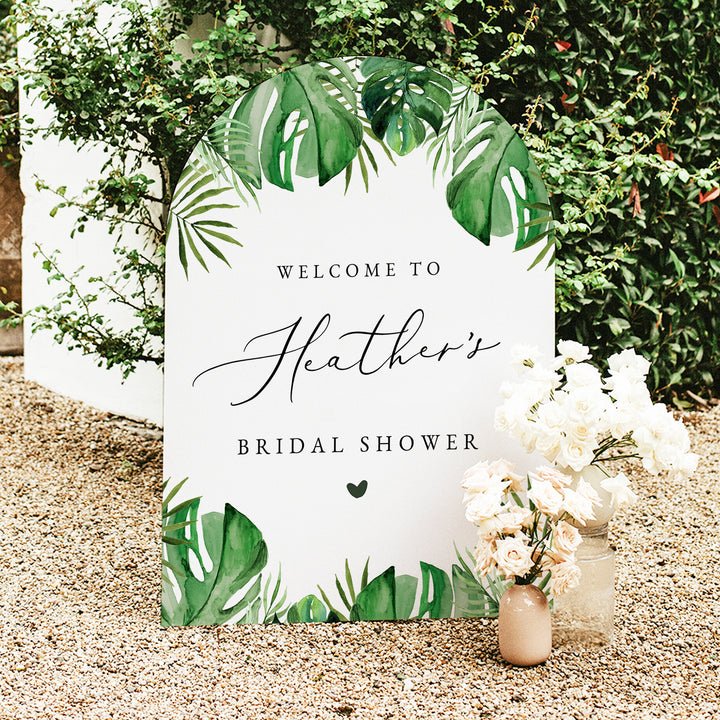 CORA Tropical Beach Bridal Shower Welcome Sign