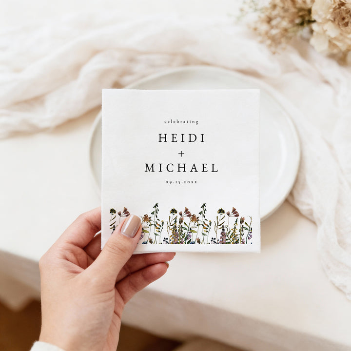 HEIDI Bohemian Wildflower Wedding Reception Napkins