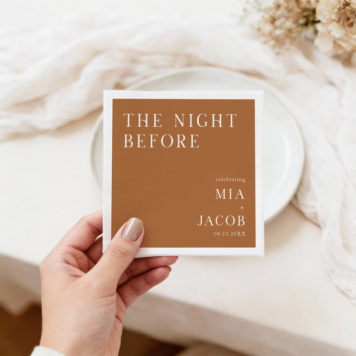 MIA The Night Before Bohemian Wedding Rehearsal Dinner Napkins