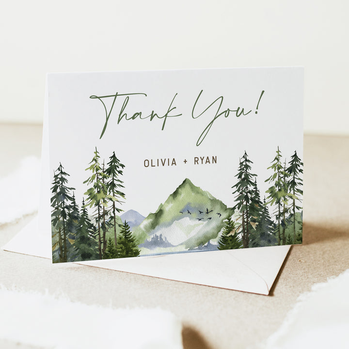 FINN Mountain Adventure Pine Thank You Card