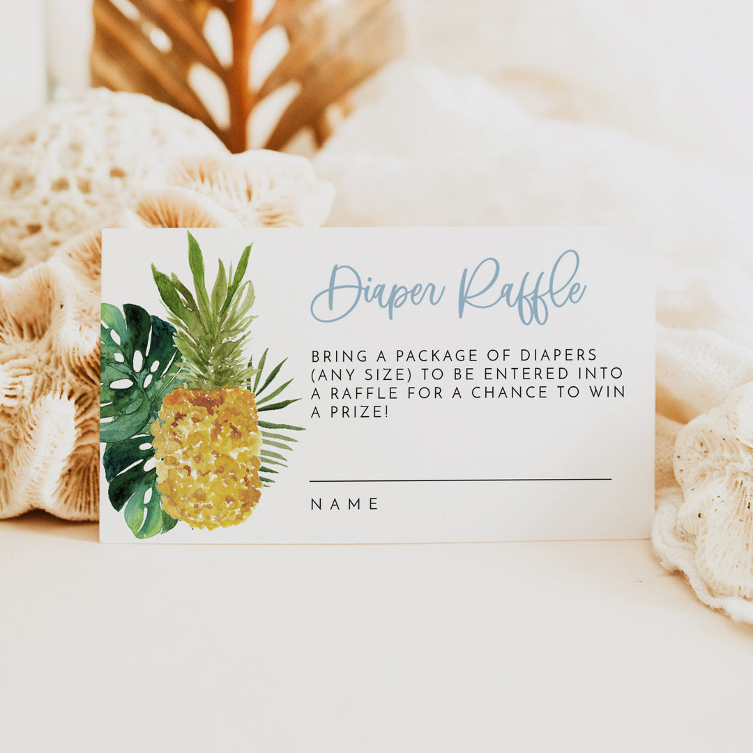 LALANI Pineapple Aloha Baby Shower Diaper Raffle Tickets