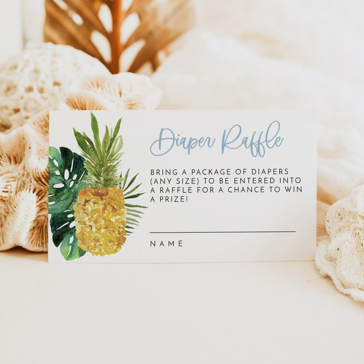 LALANI Pineapple Aloha Baby Shower Diaper Raffle Tickets