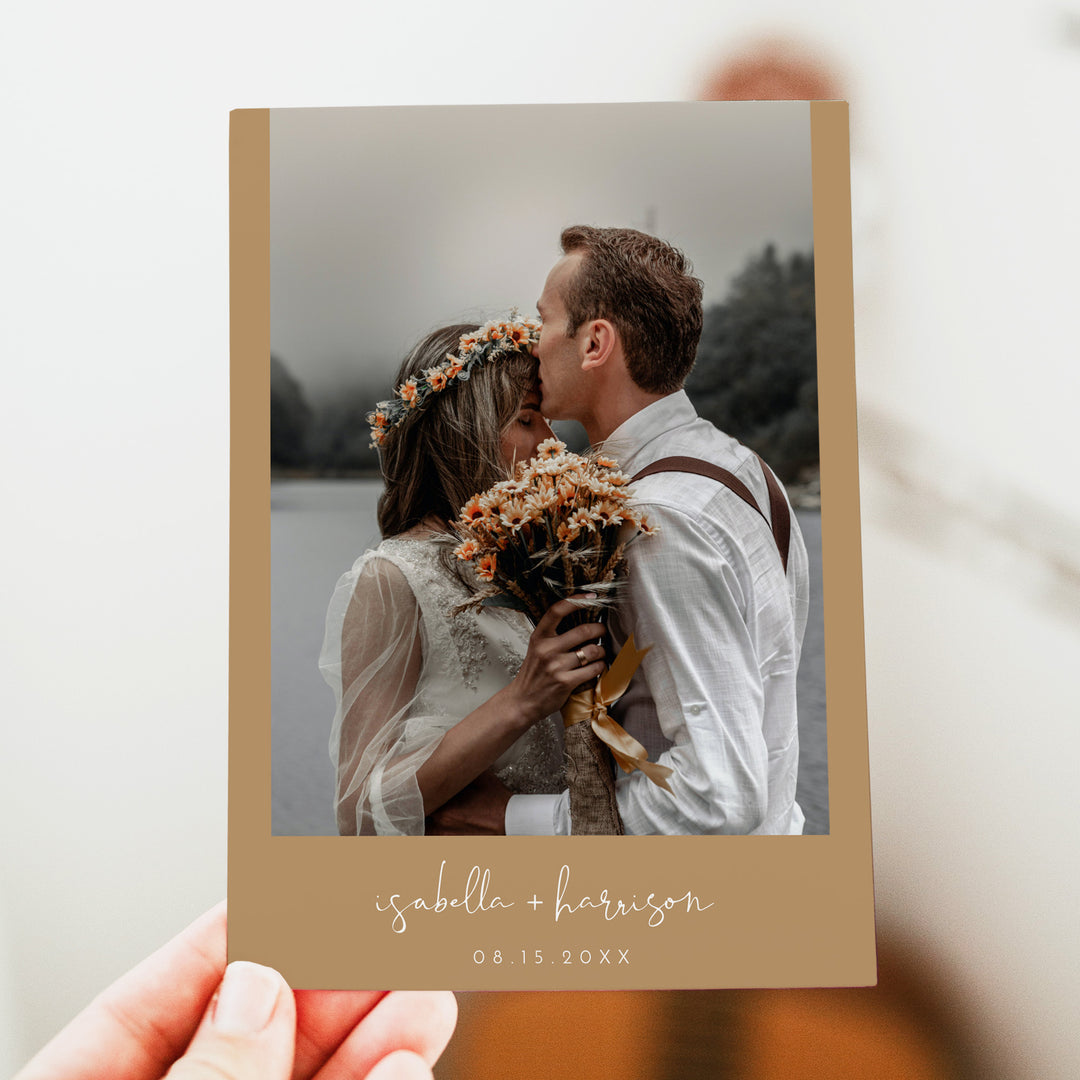 INDIE We Eloped Modern Taupe Boho Elopement Announcement Invitation
