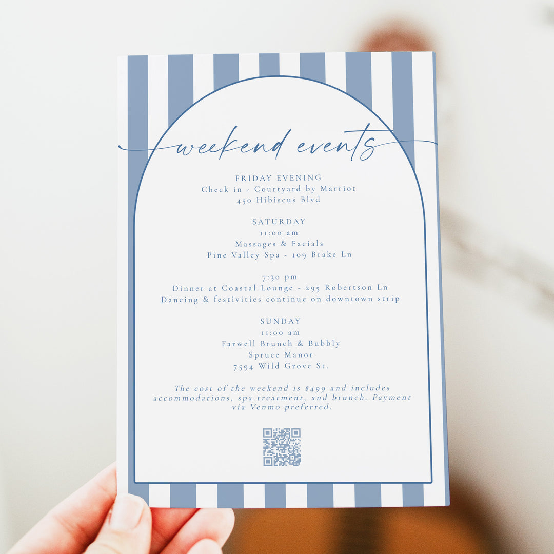 HAILEY Last Toast on the Coast Beach Bachelorette Invitation & Itinerary