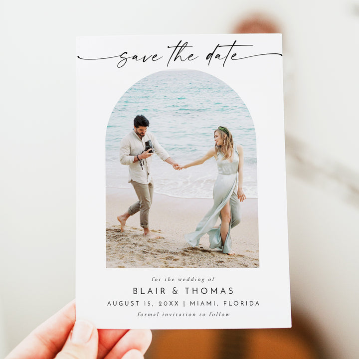 BLAIR Modern Arched Photo Save the Date Card Invitations
