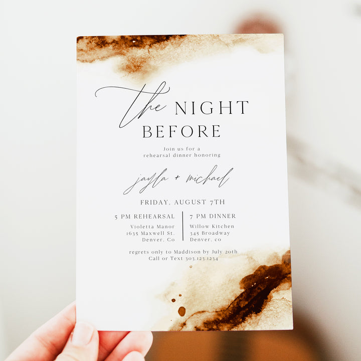 JAYLA Minimalist The Night Before Wedding Rehearsal Dinner Invitation