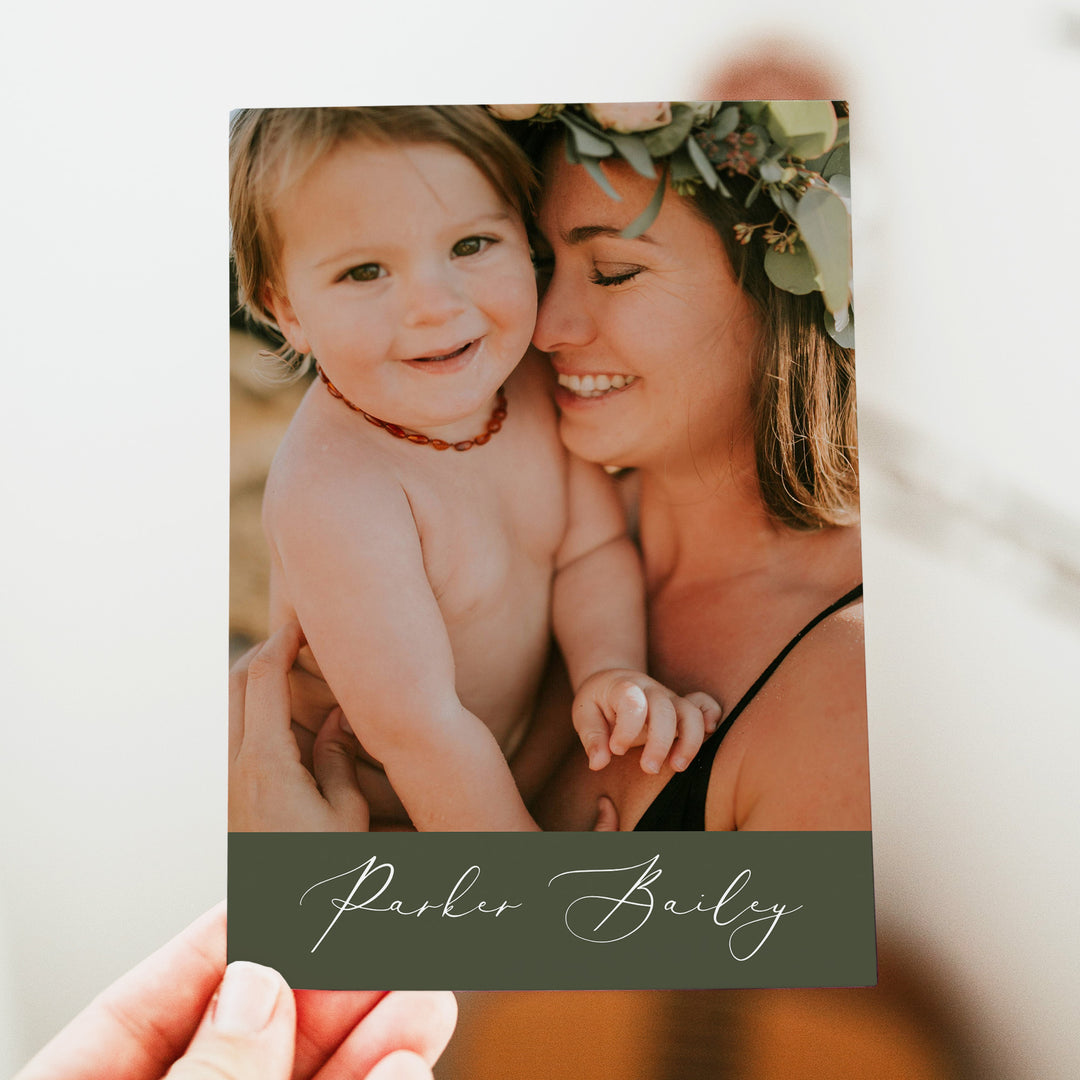CLOVER Adventure Theme Baby Boy First Birthday Invitation with Photo